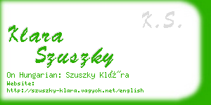 klara szuszky business card